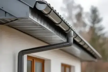 Pose de gouttières en zinc par un couvreur à Plassac